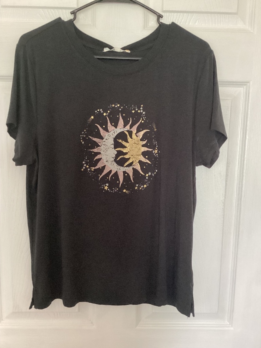 C & C California Black Sand Sun & Moon T shirt Size Large NWT Celestial Boho